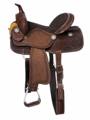 Western Barrel Racing Horse Saddle Premium Leather with tack set 10» to 18′ in