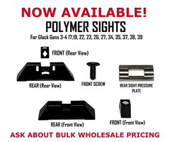 For Glock Polymer Front Rear Sights Gen 3 & 4 – 17 19 22 23 26 27 34 35 37 38 39