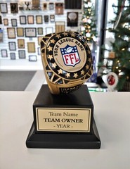 FANTASY FOOTBALL TROPHY CHAMPIONSHIP RING AWARD 5 1/4″ TALL RESIN P*RFC883 ^