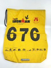 2007 Lotto Ironman Malaysia Triathlon Race Used Drawstring Backpack Bib 676