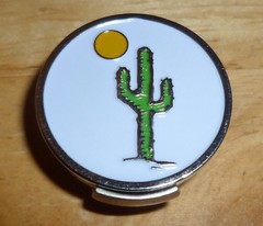 Desert Scene Cactus Sun ~ Golf Ball Marker 1″ & Hat Clip