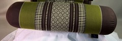 leewadee Yoga Meditation Pillow Kopak Filling Thailand 21”x 5” Round Green Brown