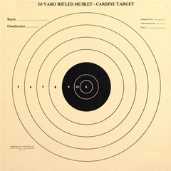 M-50 Official 50 Yard Rifled Musket,-Carbine Target [14″ x 14″] on tagboard (20)
