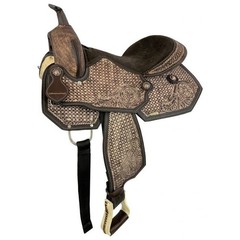 Desert Desperado Pleasure Style Saddle SET Floral and Basket Tooling 16″ NEW