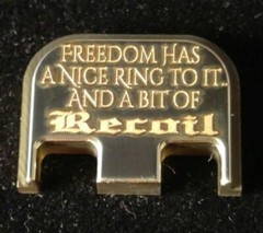 Rear Slide Back Plate, Magazine Base, Fits Glock Many Colors, A Bit Of Recoil