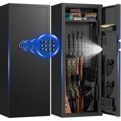 BESAFETY 12-15 Rifle Gun Cabinet for Home Steel Security Gun Safe with Alarm