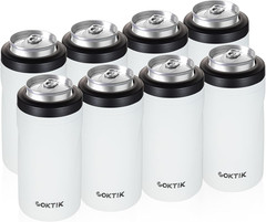 4 in 1 Insulated Can Cooler, 4 Pack Double Wall Slim Can Cooler Set for 12 Oz Re