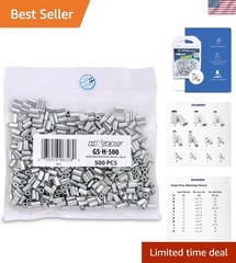 High-Grade Aluminum Fishing Line Crimp Sleeves – 500 Pieces, Corrosion Resistant