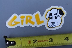 Girl Skateboards Clear Yellow Dalmatian Dog Chocolate Z76B Skateboarding STICKER