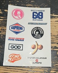 Supreme Hysteric Glamour 10 Stickers On 1 Sheet FW24