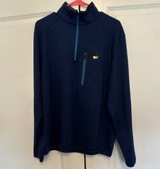 ANGC Masters Tech Men’s LG Blue Masters Logo 1/4 Zip Long Sleeve Golf Pullover