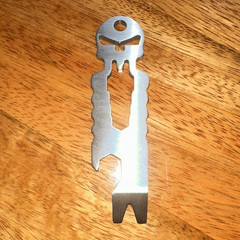 Punisher Skull Stainless Steel Multi-Tool Keychain, Bottle Opener, 4 Tools