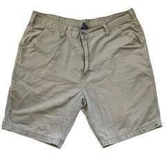 Full Blue Carpenter Shorts Mens 36 Tan Good Cotton Twill Utility Pocket Rugged