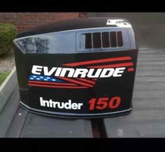 2 – 15 inch Evinrude flag Outboard decals marine vinyl with intruder 150 decals