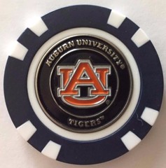 NCAA Auburn Tigers Magnetic Poker Chip removable Golf Ball Marker