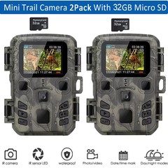 1/2 Pack Mini Hunting Game Trail Camera 24MP 1080P Outdoor Cam Night Vision+32GB
