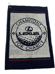 Lexus Champions For Charity Antimicrobial Golf 100% Cotton Towel Made In Belgium