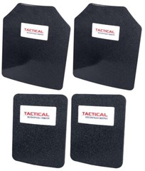 4 PC Level III AR500 Steel Armor Two 10 x 12+ Two 6 x 8 Plates -Full Frag Coated