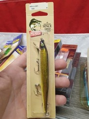 Heddon Hellcat W4505 4.5” NOS NIP 1984 Vintage Crankbait Lure Gold Black