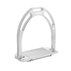 Pair of JS Italia Anatomic Aluminum Stirrups – Jin Stirrup – Silver