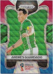 2018 Panini FIFA World Cup Blue Red Wave Prizm (128) Andres GUARDADO Mexico