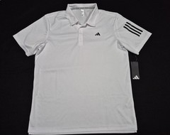 Adidas Men’s 3 Stripe Sleeve White-Black Golf Polo Shirt ADVR0822 Size Large