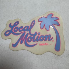 Vintage Local Motion Hawaii Surf Sticker Palm Tree Logo Blue Pink Decal 80s 90s