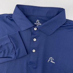 Rhoback Polo Shirt Mens XL Navy Blue Long Sleeve Performance Stretch Logo