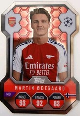 2024-25 Match Attax Martin Odegaard Pro Elite Shield Chrome Foil Arsenal
