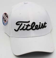 Titleist Performance Twill White/Black Fitted Medium/Large Golf Hat, Brand New