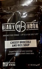 1 Ready Hour Entree/Military Meal/Survival Food/Camp:Cheesy Broccoli Rice Soup