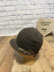 Quiksilver 0-3 Months Fits Much Larger Knitted Beanie Cap Brown & Grey W/Brim