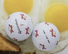 Supa Dupa RARE TaylorMade TP5 Pix Bacon & Eggs TWO BREAKFAST BALLS