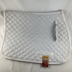 All Purpose Square Quilted English Saddle Pad White Horse
