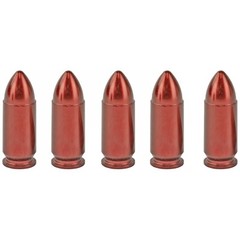 9 mm Snap Caps Dummy Rounds 5 Count Azoom Red solid aluminum