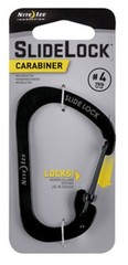 Slide Lock Stainless Steel Carabiner #4 size by Nite-Ize Black