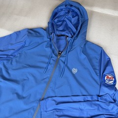 B Draddy Men’s XL Full Zip Hooded Windbreaker Golf Jacket Railroad Logo