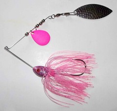 «NEW» 3/8oz Custom D & J Lures Tandem Spinnerbait-(Cotton Candy)-Bass Fishing