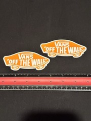 (2) Vintage Vans Off The Wall Stickers Orange