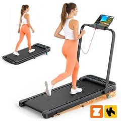 3.0HP Walking Pad Under Desk Treadmill Quiet 320 LBS Capacity with Handle Bar