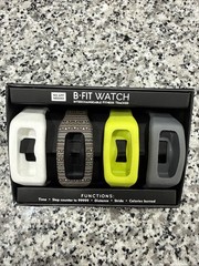 B-FIT WATCH INTERCHANGEABLE FITNESS TRACKER NWB SET OF 4 SILICONE BANDS
