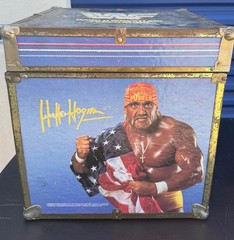 Vintage 1980s WWF Wooden Wrestling Collector’s Storage Trunk 16x16x16