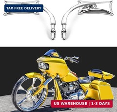 Motorcycle Mirror,10mm Motorbike Rear View Mirror Irregular Shape Compatible wit