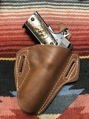 FITS Colt Springfield STI Govt 45 Govt M 1911 Tanned Leather Pancake Holster USA