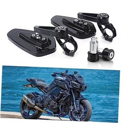 Black #1 Universal 7/8″ Irregular Shape Motorcycle Handlebar Bar End Mirror