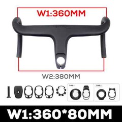 Full Carbon Fiber Road Bike Integrated Drop Bar with Spacers Stem -10° 28.6mm