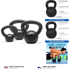 Yes4All Kettlebell Sets, 5 – 10 – 15 – 20 – 25 – 30 LB Cast Iron Strength Tra…