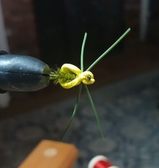 Foam Spider Flies Yellow and Green Handmade Freshwater Fishing Sold in Set of 10