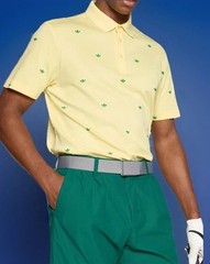ADIDAS Men’s Printed Trefoil F Novelty Yellow Golf Polo NWOT REG $100 XL