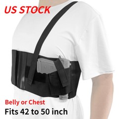 Tactical Concealed Carry Belly or Chest Shoulder Pistol Gun Holster & Mag Pouch